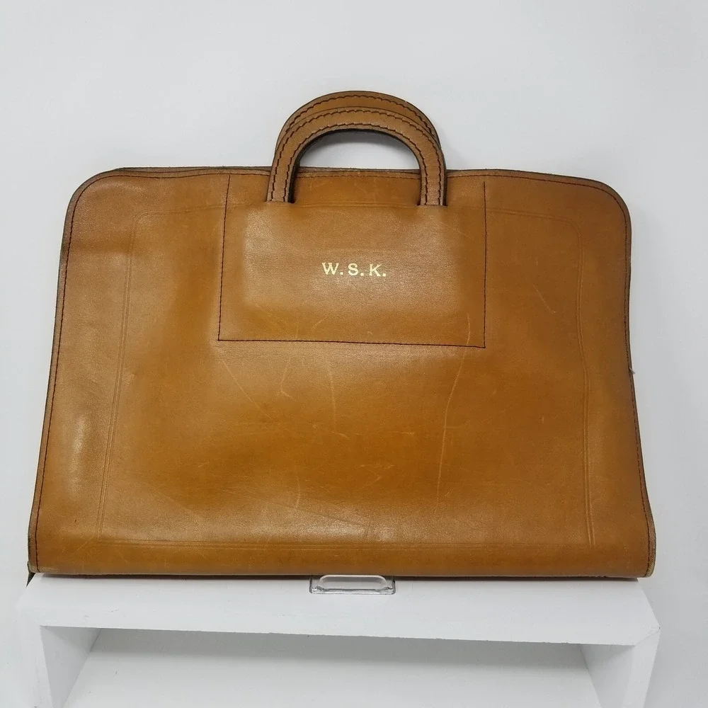VTG Schelsinger Brothers Briefcase -‎ Portfolio Bag California Saddle Leather